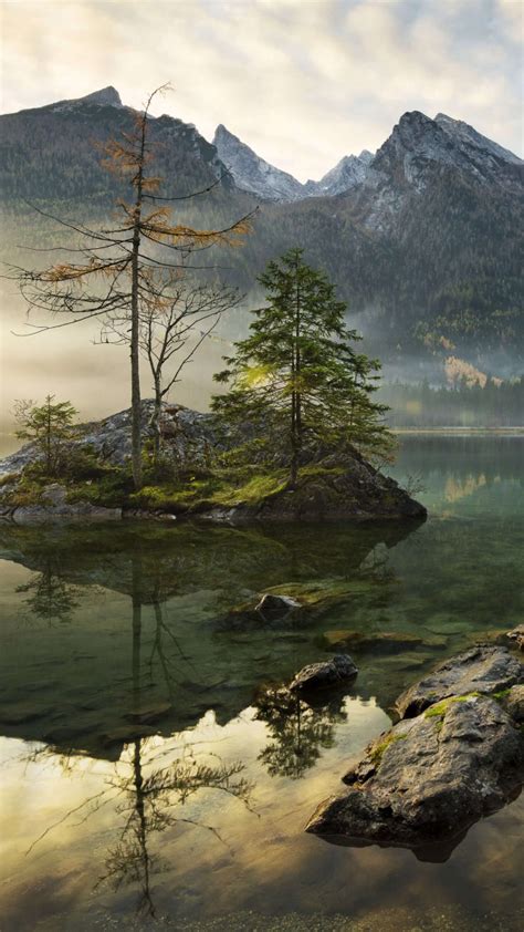 Wallpaper Lake Hintersee Berchtesgaden Bavaria Germany Mountains