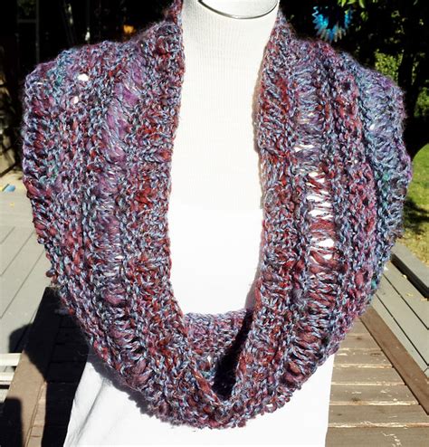 Knitting Patterns Galore Lacy Sampler Infinity Cowl