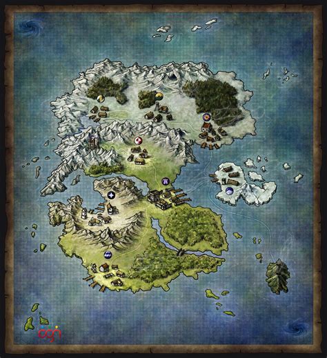 World Map For The Dark Warriors Online Rpg Fantastic Maps