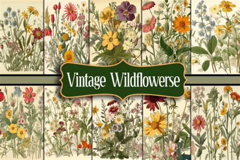 Vintage Wildflowers Graphic By Printable Design · Creative Fabrica