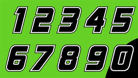 Racing Number Fonts