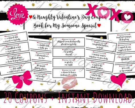 Our valentine's day gifts for him are sure to let you special someone know how much you care. Printable Naughty Coupon Book Naughty Valentines Day Gift ...