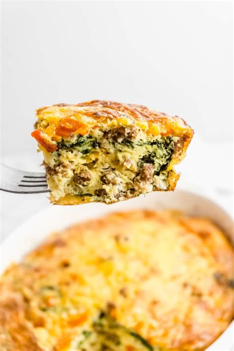 Keto Breakfast Casserole With Sausage Egg And Cheese