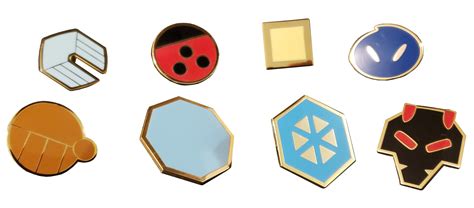 Pokemon Johto League Gym Badges 8 Pin Set