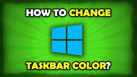 How To Change Taskbar Color In Windows 10 Youtube