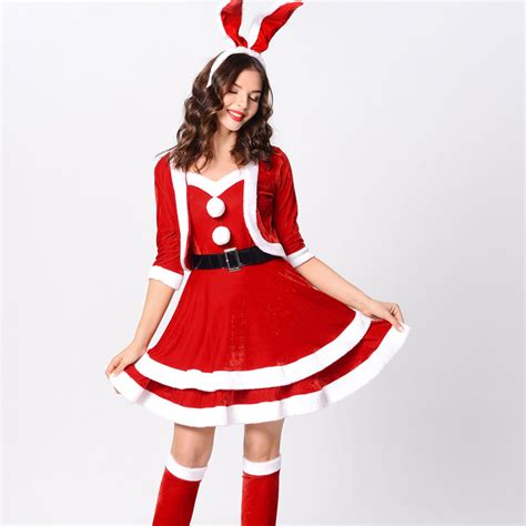 Womens Sexy Santa Girls Red Velvet Sleeveless Mini Dress With Jacket Christmas Costume Set Xt18366
