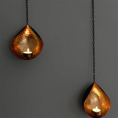 Hanging Gold And Black Tea Light Holder By The Forest And Co