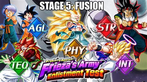 Your best chance is your heaviest teq hitters but for most people that won't even be enough. FRIEZA'S ARMY ENLISTMENT TEST GUIDE! STAGE 5: FUSION WITH ALL TYPES! (DBZ Dokkan Battle) - YouTube