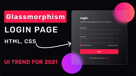 Glassmorphism Login Form Using Html Css Ui Trend