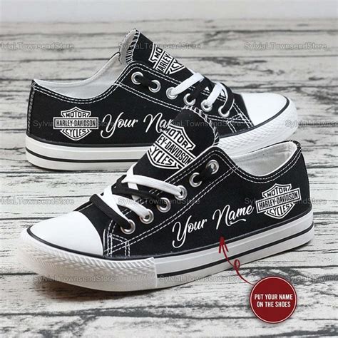 Harley Davidson Personalized Lowtop Canvas Sneakers Harley Etsy