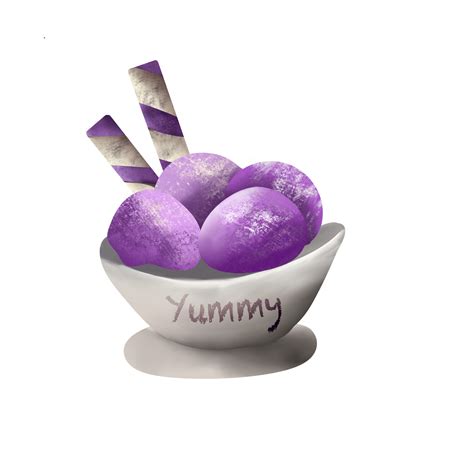 Free Delicious Ube Ice Cream Illustration Png With Transparent