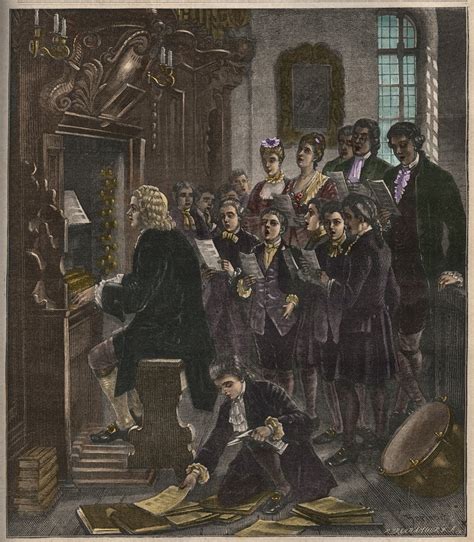 Johann Sebastian Bach Spielt Orgel An Der St Thomas School Leipzig