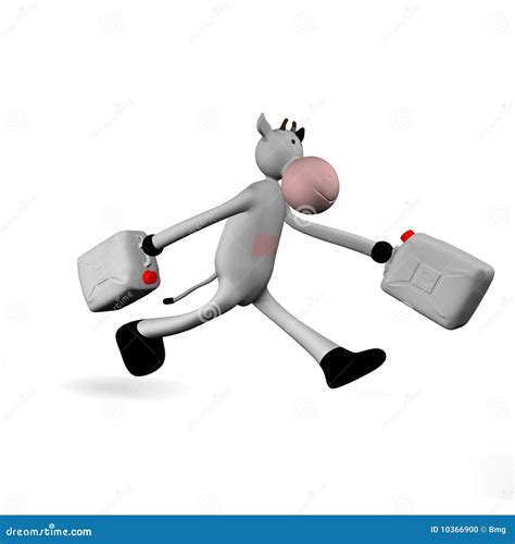 Cow Carrying Two Cans Of Water Stock Illustration Illustration Of