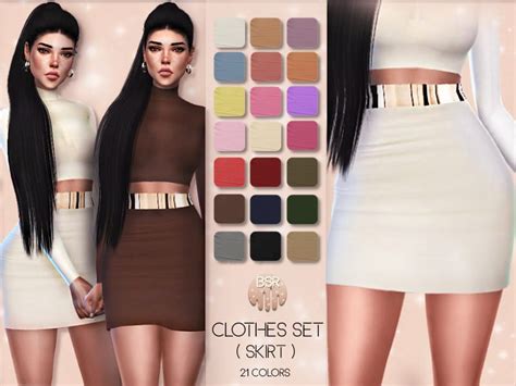 Clothes Set 01 Skirt Bd22 Sims 4 Mod Download Free