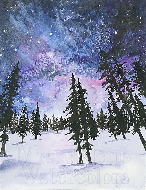 Jennie Kilcup Watercolors Night Sky Painting Watercolor Night Sky