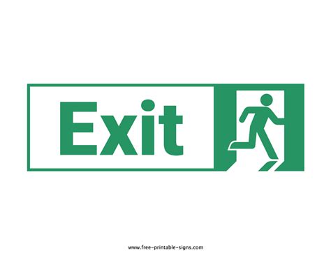 Free Printable Exit Sign Template