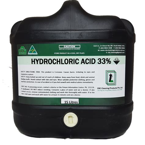 Hydrochloric Acid 33 Cbc Cleaning Products