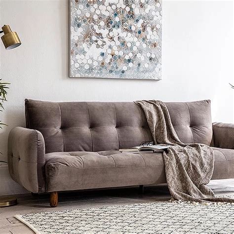 Soft and comfortable, velvet upholstery checks every box—a tufted velvet sofa in the formal living room emphasizes elegance. Compton Velvet Sofa Bed | Contemporary fabric sofa, Velvet ...