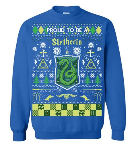 Proud Slytherin Christmas Sweater The Muggle Land Co
