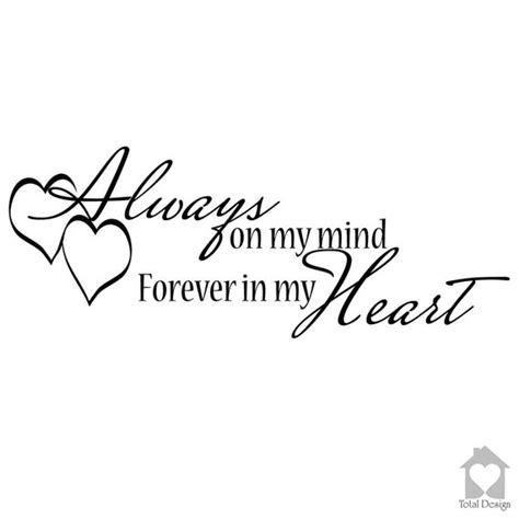 Items Similar To Always On My Mind Forever In My Heart Romance Decals