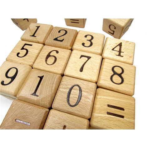 24 Set Of Wooden Number Blocks Math Wooden Blocks Educational Etsy