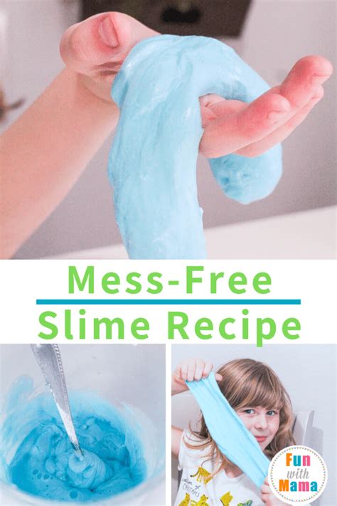 Easy Mess Free Non Sticky Slime Recipe Sticky Slime Kids Messy Play