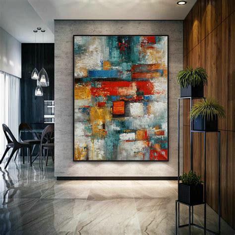 Texture Modern Contemporary Abstract Canvas Wall Art Extra Large Rich Textured Oversize Vertical