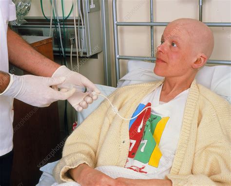 Blood Sampling From Chest In Female Cancer Patient Stock Image M131