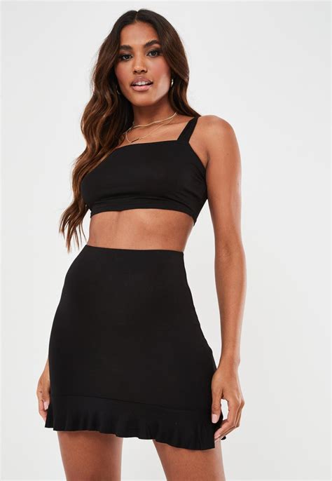 Recently i was there on a mission to find something. Black Cami Crop Top And Mini Skirt Co Ord Set | Missguided
