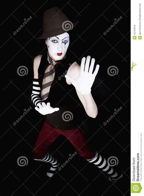 Mime In Hat Tie And White Gloves Stock Images Image