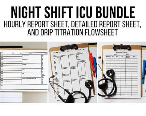Submitted 24 days ago by zoltan14. Night Shift ICU Nurse PRINTABLE Bundle, Nurse Report Sheets, Nurse Brain Sheets, Drip TItration ...