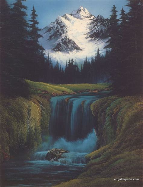 Valley Waterfall Bob Ross Gemälde Bob Ross Landschaftsmalerei