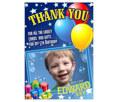 Personalised Childrens Thank You Card With Own Photo Perfect To Send