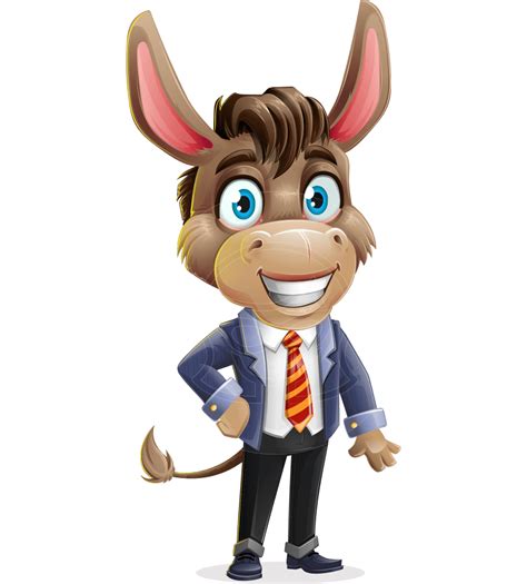 Business Donkey Cartoon Character Vector Cartoon Character