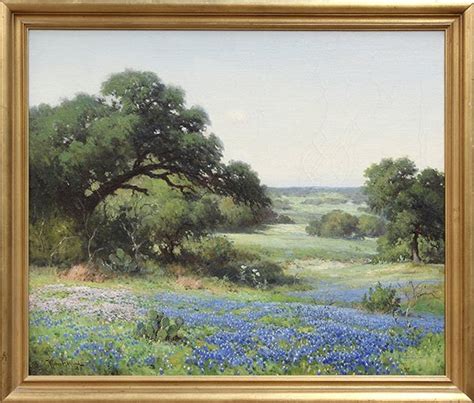 Painting Robert Wood Texas Bluebonnets 1943 Lot 2235