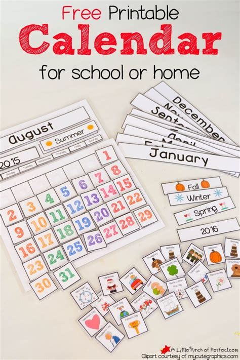 Free Kindergarten Calendar Printables Everything From Alphabet