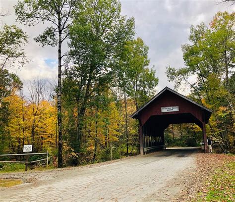 Brookdale Covered Bridge In Stowe Vermont Spanning West Branch Of