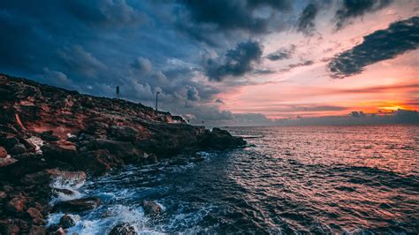 Seascape Bay Sunset Sea Nature Sky Clouds 8k 156 Wallpaper Pc