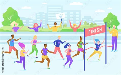 Marathon Finish Race Running Competition Athlete Sprinter Sportsmen