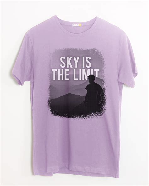 Buy Sky Is The Liimit Purple Printed Half Sleeve T Shirt For Men Online