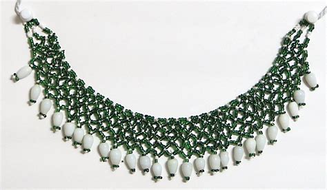 White And Green Bead Necklace