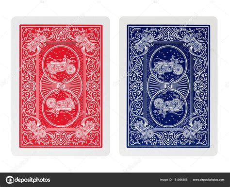 Tool to learn card names. Back side poker playing cards isolated on white — Stock ...