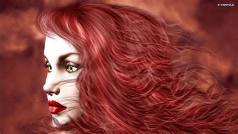 kobieta czerwone włosy