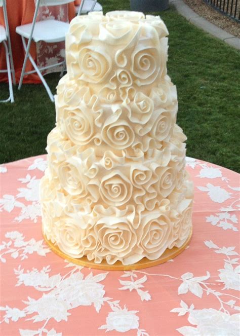 Fondant Rosette Wedding Cake By My Sisters Cakes In