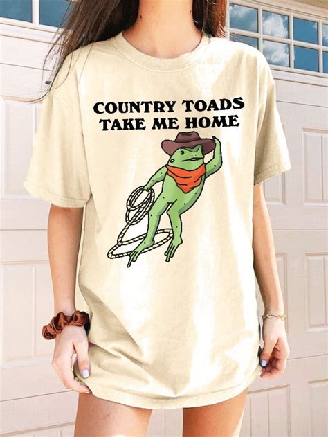Cowboy Frog Tshirt Funny Western Froggy Shirt Cottagecore Etsy
