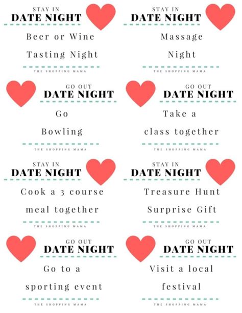 Months Of Date Night Ideas Free Printables Date Night Gifts Date Night Jar Date Night