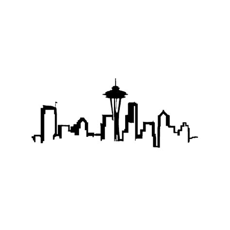 Seattle Skyline Drawing Silhouette Silhouette Png Download 553553