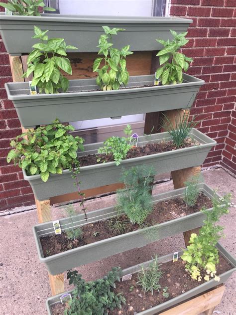 Update Turned The Homemade Multilevel Planter Into An Herb Garden R