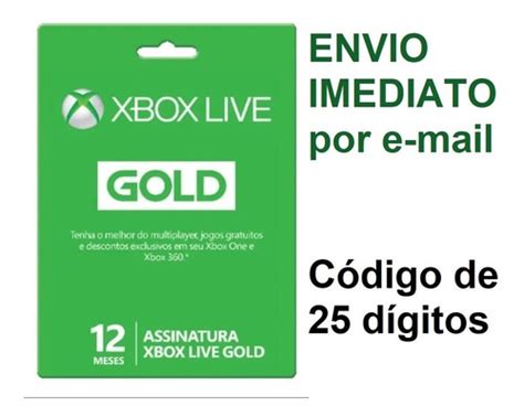 Xbox Live Gold 12 Meses Xbox 360 One Código 25 Dígitos Mercadolivre