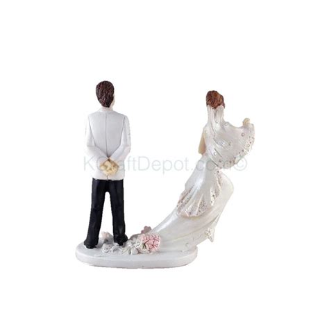 Funny Polyresin Figurine Wedding Cake Toppers Bride Groom Humor Marriage Favor Ebay